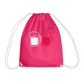 Polish Flag Beer Pole Poland - Drawstring Bag - fuchsia - Front