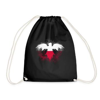 Polish flag Eagle Pole Poland - Drawstring Bag - black - Front
