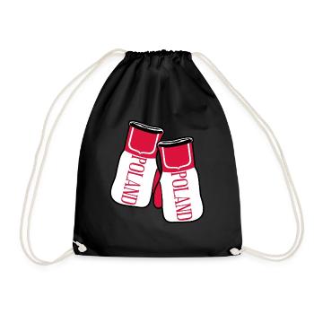 Polish flag Boxing gloves Poland - Drawstring Bag - black - Front