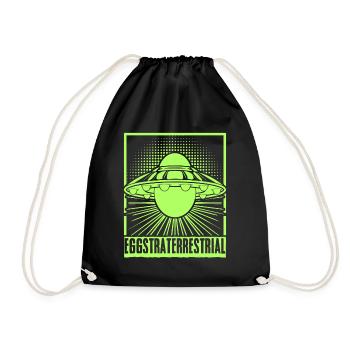 Alien Egg Extraterrestrial Eggs Spaceship - Drawstring Bag - black - Front