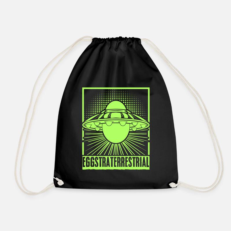 Alien Ei Außerirdisches Eier Raumschiff - Turnbeutel - Schwarz