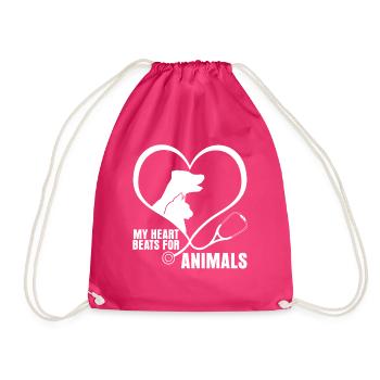 Tierarzt Tierarztpraxis Veterinär - Turnbeutel - Fuchsia - Vorne