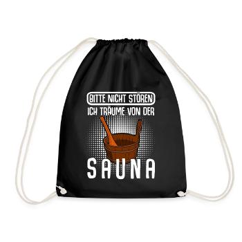 Sauna Saunist lustig Saunisten Saunieren - Turnbeutel - Schwarz - Vorne