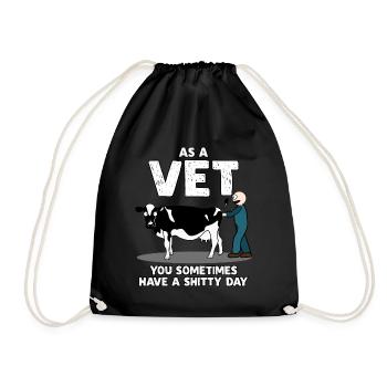 veterinarian funny saying veterinary medicine - Drawstring Bag - black - Front