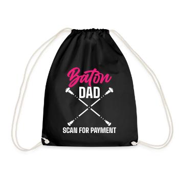 Baton Twirler, Baton Twirling, Gymnastics - Drawstring Bag - black - Front