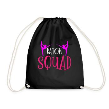 Baton Twirler, Baton Twirling, Gymnastics - Drawstring Bag - black - Front
