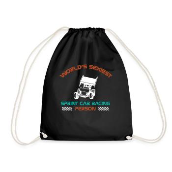 Sprint car races, sprint cars, dirt track races - Drawstring Bag - black - Front