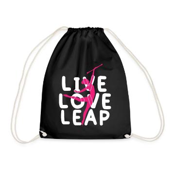 Baton Twirler, Baton Twirling, Gymnastics - Drawstring Bag - black - Front