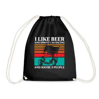 Sprint car races, sprint cars, dirt track races - Drawstring Bag - black - Front