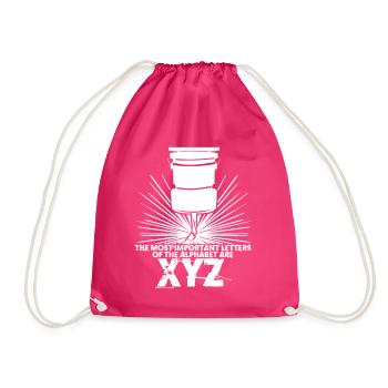 Machinist CNC Turner Milling Machine - Drawstring Bag - fuchsia - Front