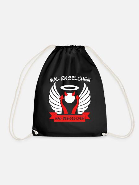 Engel Bengelchen Bengel Heiligenschein - Turnbeutel - Schwarz