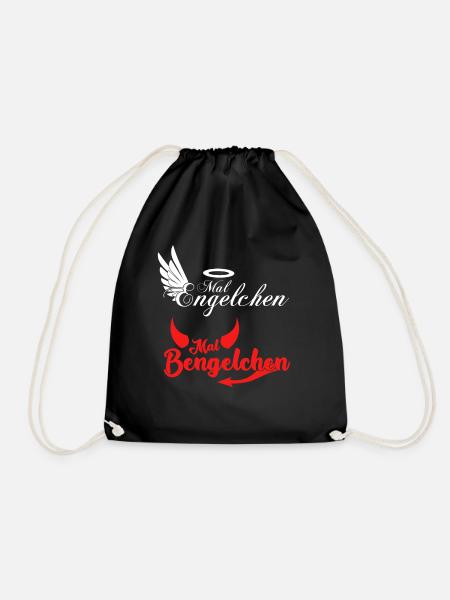 Engel Bengelchen Heiligenschein Bengel - Turnbeutel - Schwarz