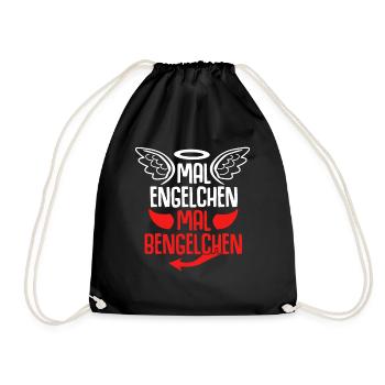 Engel Heiligenschein Bengelchen Bengel - Turnbeutel - Schwarz - Vorne