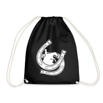 Reining Horseshoe Riding Western Riding - Drawstring Bag - black - Front
