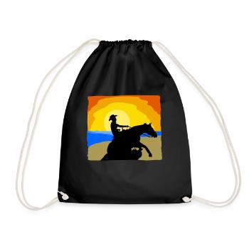 Reining Riding Beach Western Riding - Drawstring Bag - black - Front