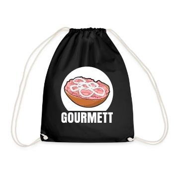 Mettbrötchen Gourmet Mettigel Mett - Turnbeutel - Schwarz - Vorne