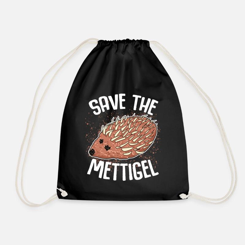 Mettigel Mettbrötchen Hackfleisch Mett - Turnbeutel - Schwarz