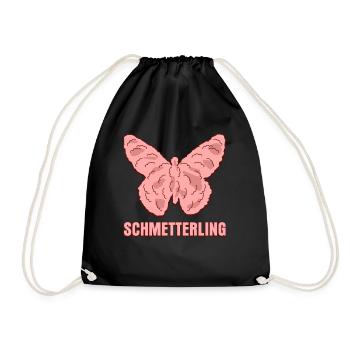 Hackfleisch Schmetterling Mett - Turnbeutel - Schwarz - Vorne