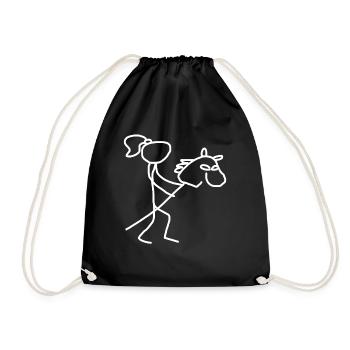 Hobby Horse Hobby Horsing - Drawstring Bag - black - Front