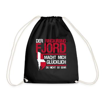 Ringkøbing Urlaub Flagge Dänemark - Turnbeutel - Schwarz - Vorne