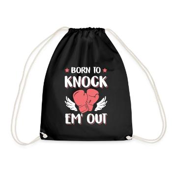 Knock Out Boxing Gloves - Drawstring Bag - black - Front