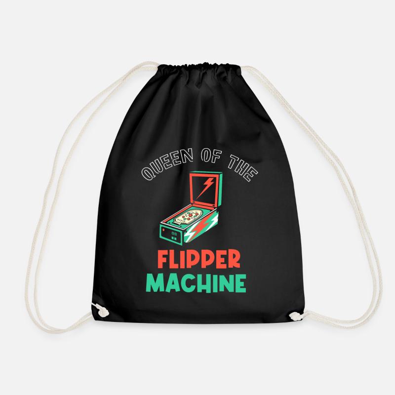 Pinball player - Drawstring Bag - black