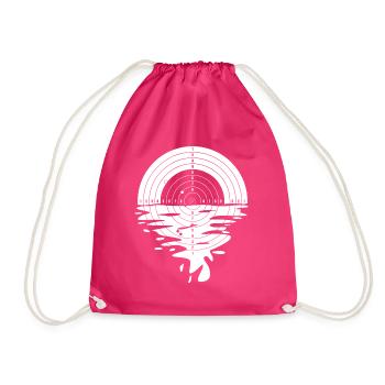 Sport shooter target shooting club - Drawstring Bag - fuchsia - Front