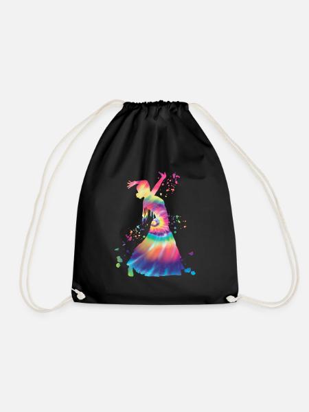 Femme flamenco avec robe flamenco - Sac de sport léger - noir