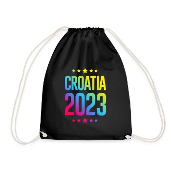 Croatia 2023 - Drawstring Bag - black - Front