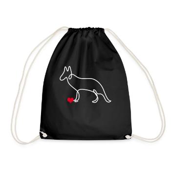 White Shepherd Dog Shepherd Dogs - Drawstring Bag - black - Front