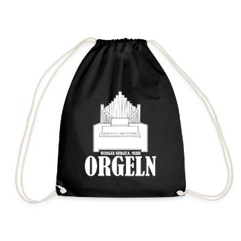 Orgel Orgelspieler Orgelbauer Organist - Turnbeutel - Schwarz - Vorne