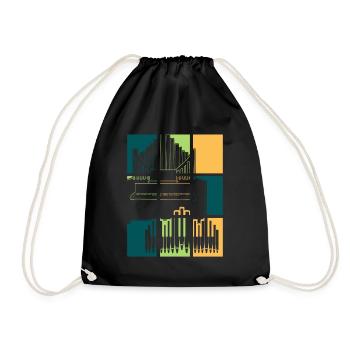Organ Retro Organ Player Organist - Drawstring Bag - black - Front