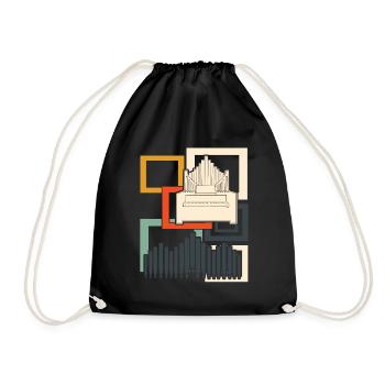 Organ Organ Player Retro Organist - Drawstring Bag - black - Front