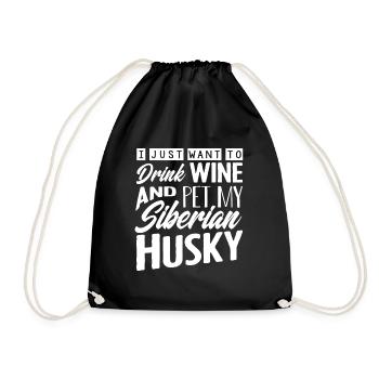 Sibirischer Husky - Turnbeutel - Schwarz - Vorne