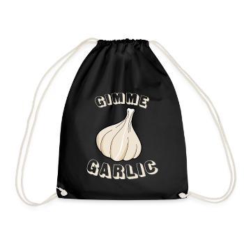 Knoblauch Spruch Knoblauchzehe - Turnbeutel - Schwarz - Vorne