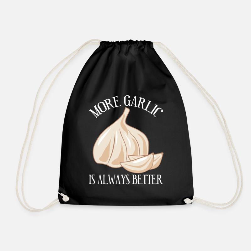More Garlic - Drawstring Bag - black