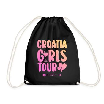 Croatia Party Team - Drawstring Bag - black - Front