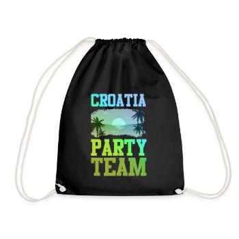 Croatia Party Team - Drawstring Bag - black - Front