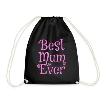 Beste Mama aller Zeiten rosa - Turnbeutel - Schwarz - Vorne