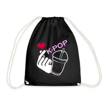 Kpop Bubble Tea Korean Popmusik K-Pop - Turnbeutel - Schwarz - Vorne