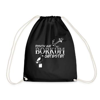 Borkum Urlaub lustig Anker - Turnbeutel - Schwarz - Vorne