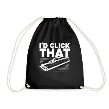Flooring installer, tile warehouse - Drawstring Bag - black - Front