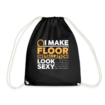 Flooring installer, tile warehouse - Drawstring Bag - black - Front