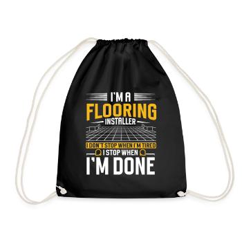 Flooring installer, tile warehouse - Drawstring Bag - black - Front