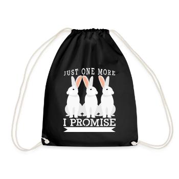 Rabbit Rabbit Rabbit Rabbit - Drawstring Bag - black - Front