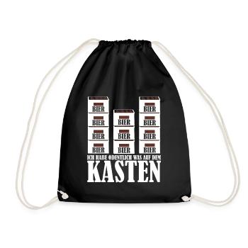 Bier trinken Bierkiste Vatertag - Turnbeutel - Schwarz - Vorne