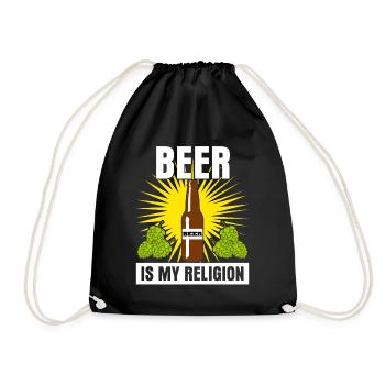 Beer is my Religion - Drawstring Bag - black - Front