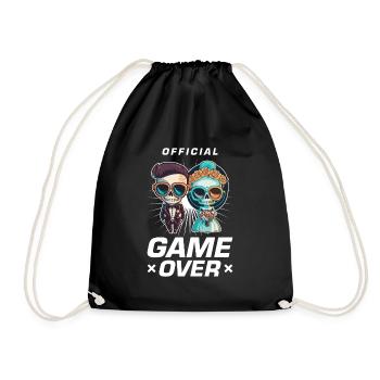 Wedding Couple Game Over Bridal Couple Jga - Drawstring Bag - black - Front