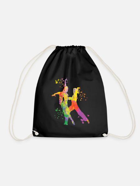 Latin Dancing Couple Aquarell Tänzerin - Turnbeutel - Schwarz