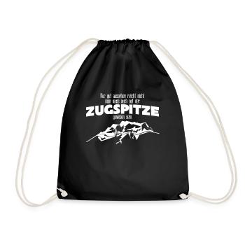 Zugspitze Berge Bergsteigen - Turnbeutel - Schwarz - Vorne